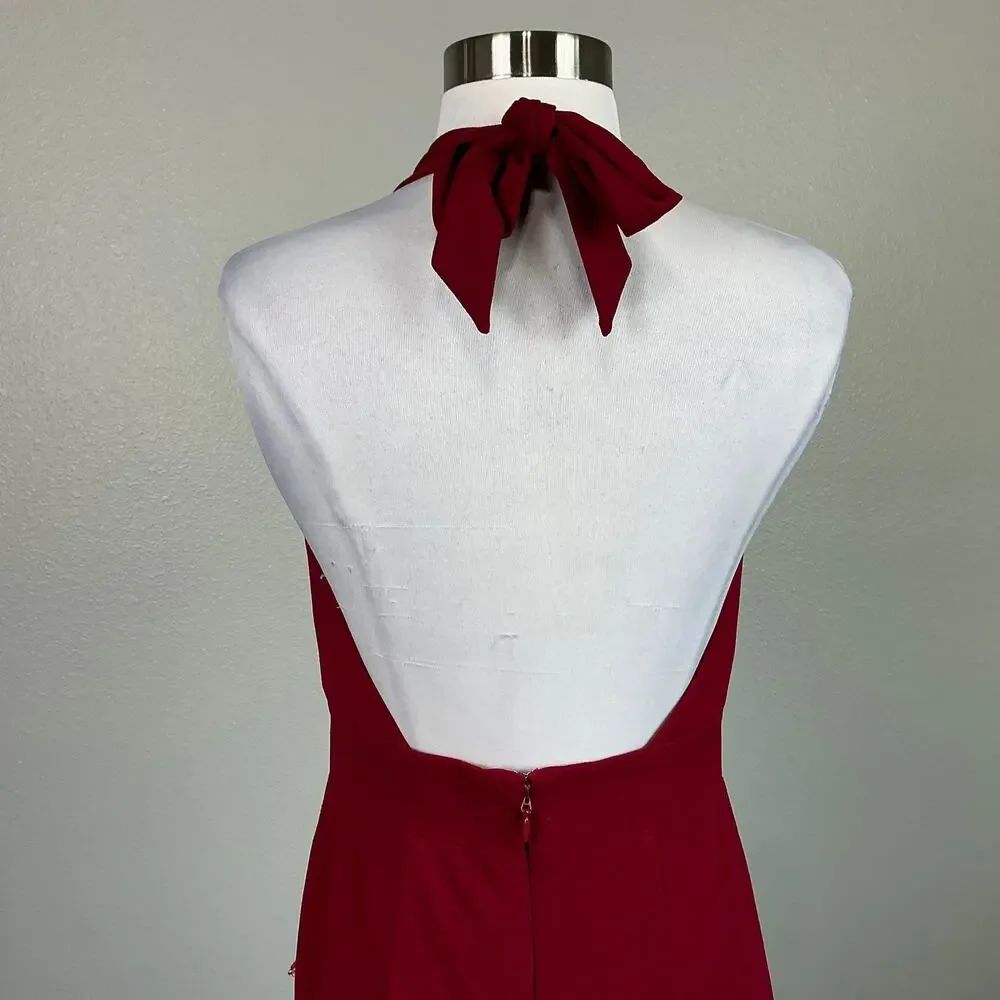 Dress the Population Women's Formal Dress Size Small Red Backless Mermaid Gown - Picture 9 of 12